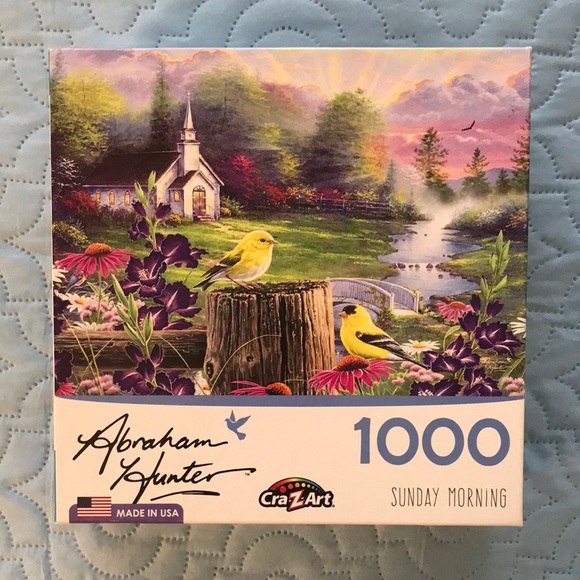 Cra-Z-Art Puzzle Other - Church Birds Gold Finch Flowers Sunday Morning Cra-Z-Art 1000 Piece Puzzle Box